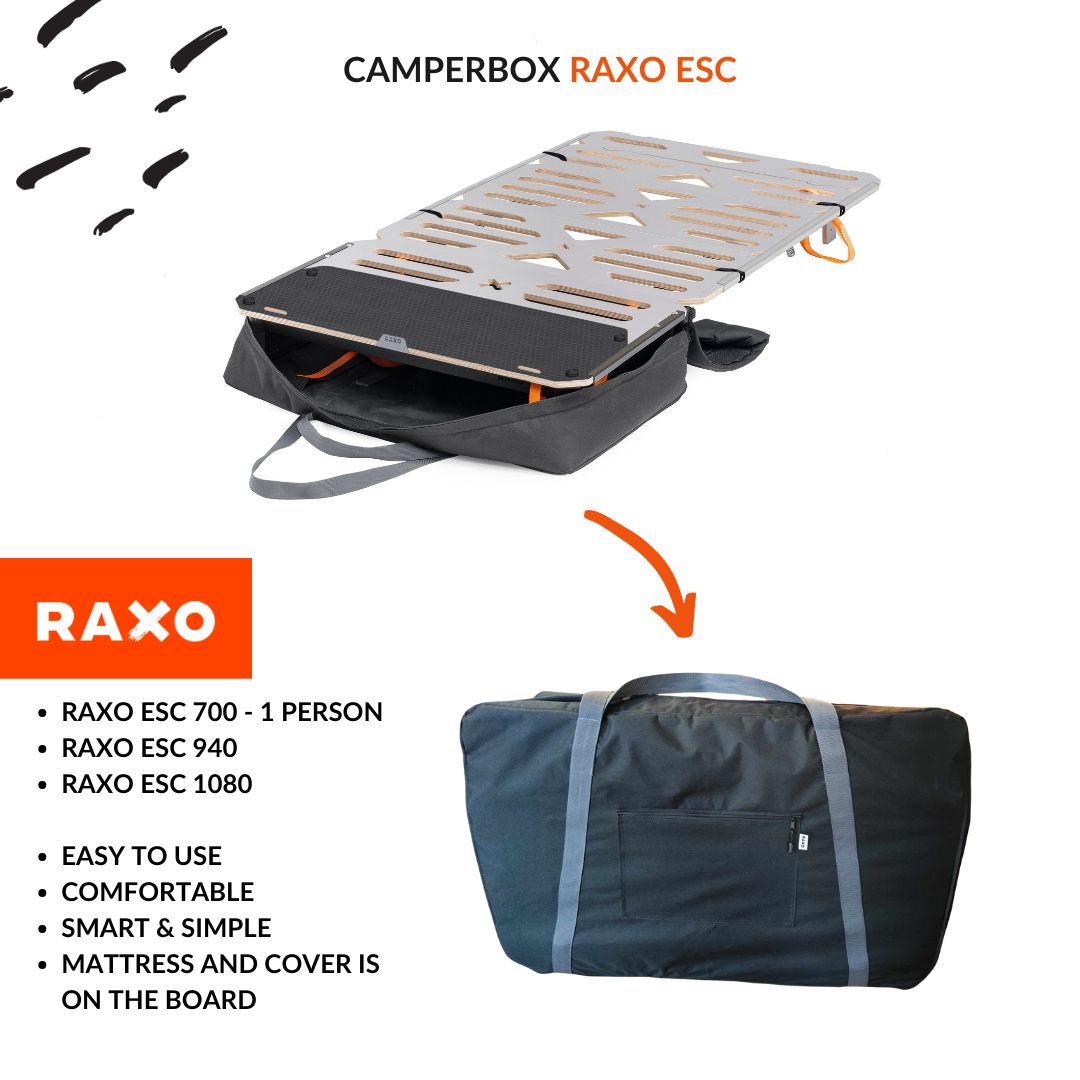 Raxo ESC Schlaf und Campingbox in der praktischen Tasche