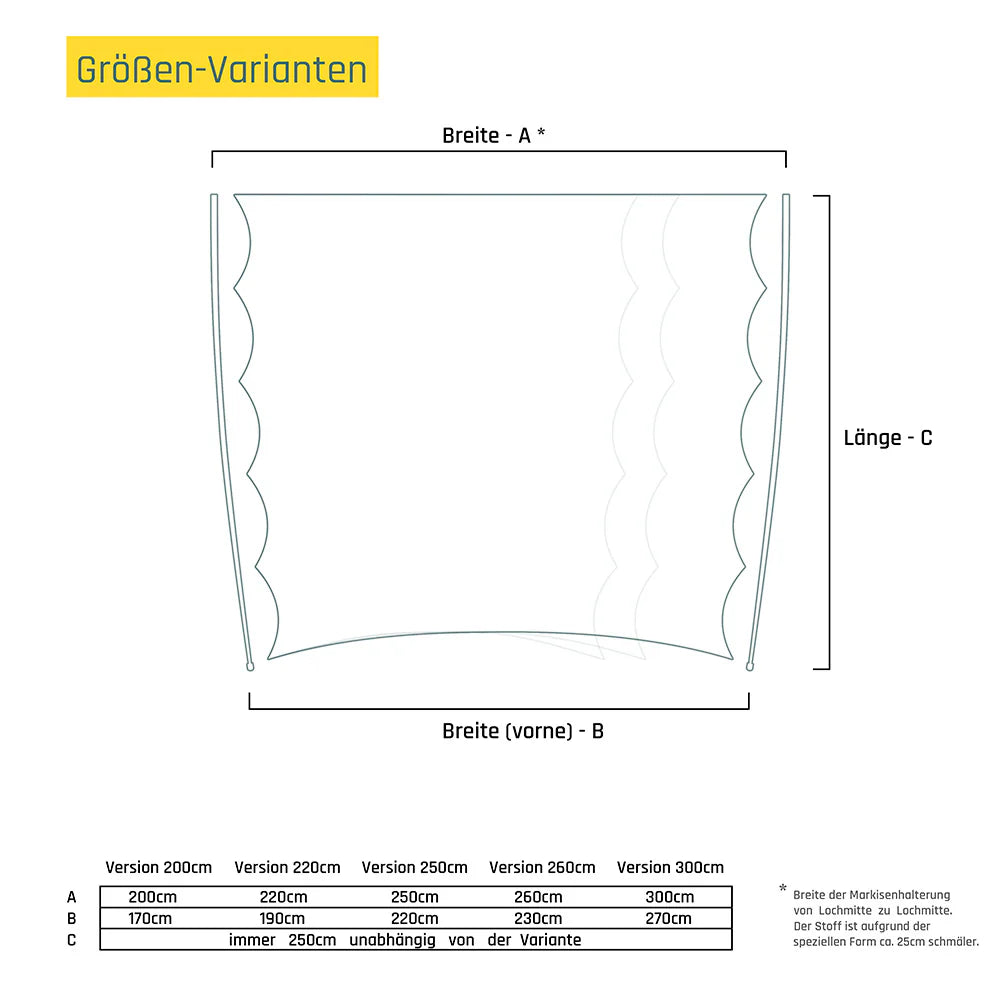 CAMPER & GO MARKISE - FLEX LINE Komplettset für Airholder Dachträger VW T5 und T6