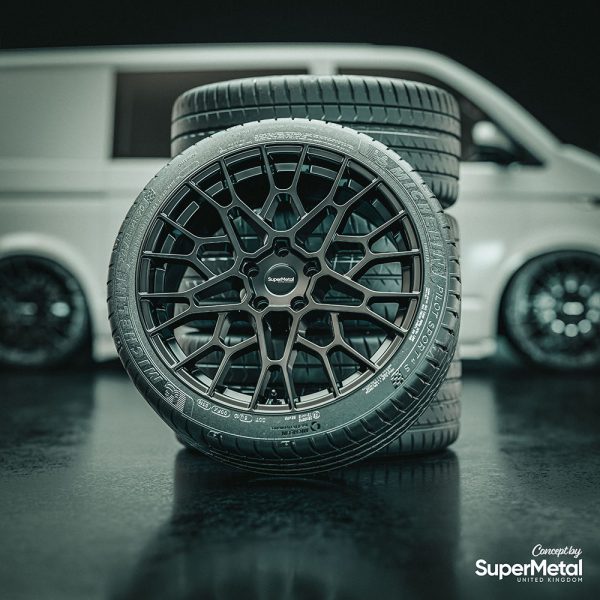 SuperMetal Wheels CELL 18 Zoll VW T5 T6 T6.1 Schwarz Glänzend